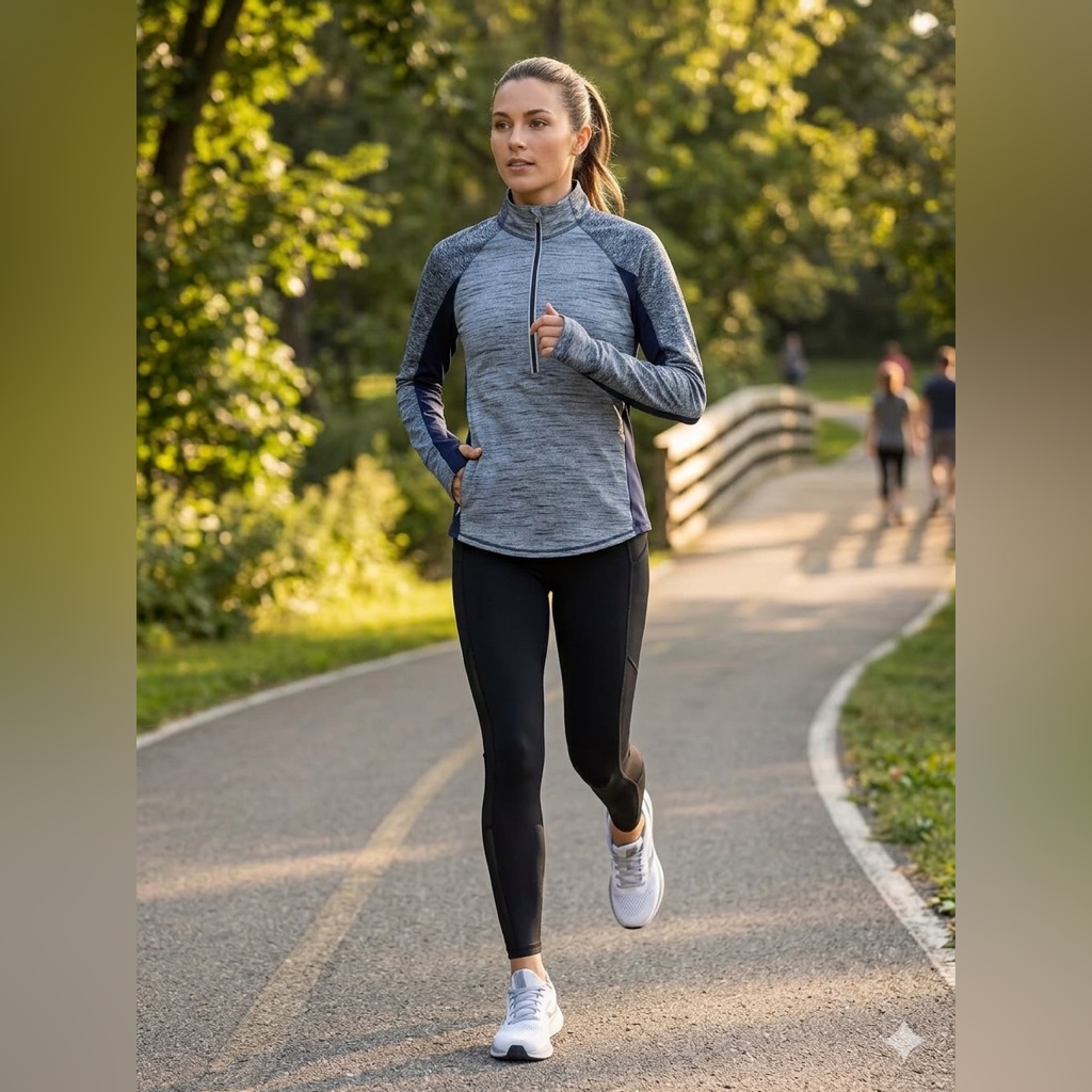 Athleta Running Wild Half-Zip Pullover Jacket Womenâs Xl Blue Fitness Outdoor